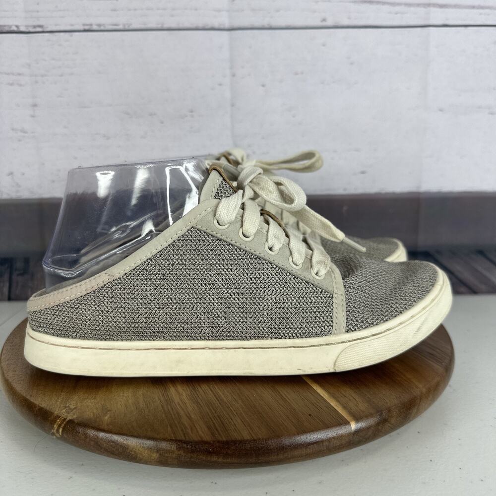 OluKai Pehuea Li Mesh Convertible Sneaker Womens Size 7.5 Beige Slip on‎